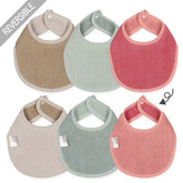 西松屋嬰兒可翻轉式毛巾面料口水肩圍兜套裝-純色 7件裝